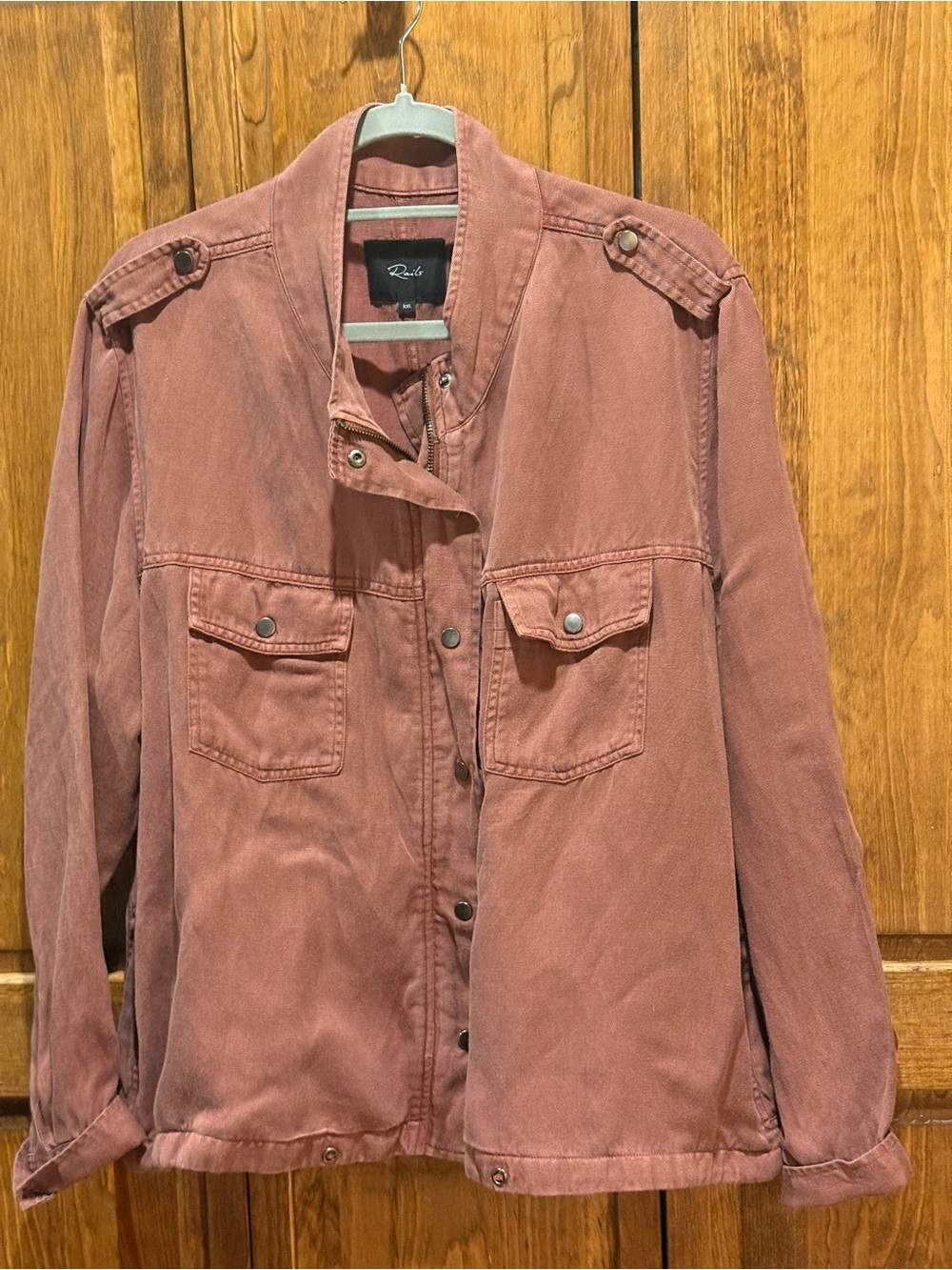 Rails Dusty Rose Utility Jacket - Women's Snap-Front Field Coat XXL